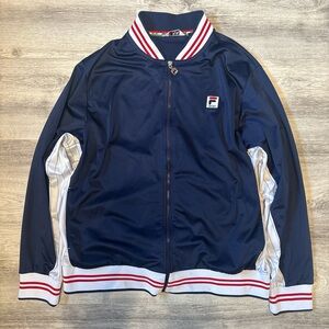 Vintage Fila Sport Navy Blue Track Jacket